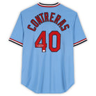 Willson Contreras St. Louis Cardinals Autographed Fanatics Authentic Light Blue Nike Cooperstown Replica Jersey