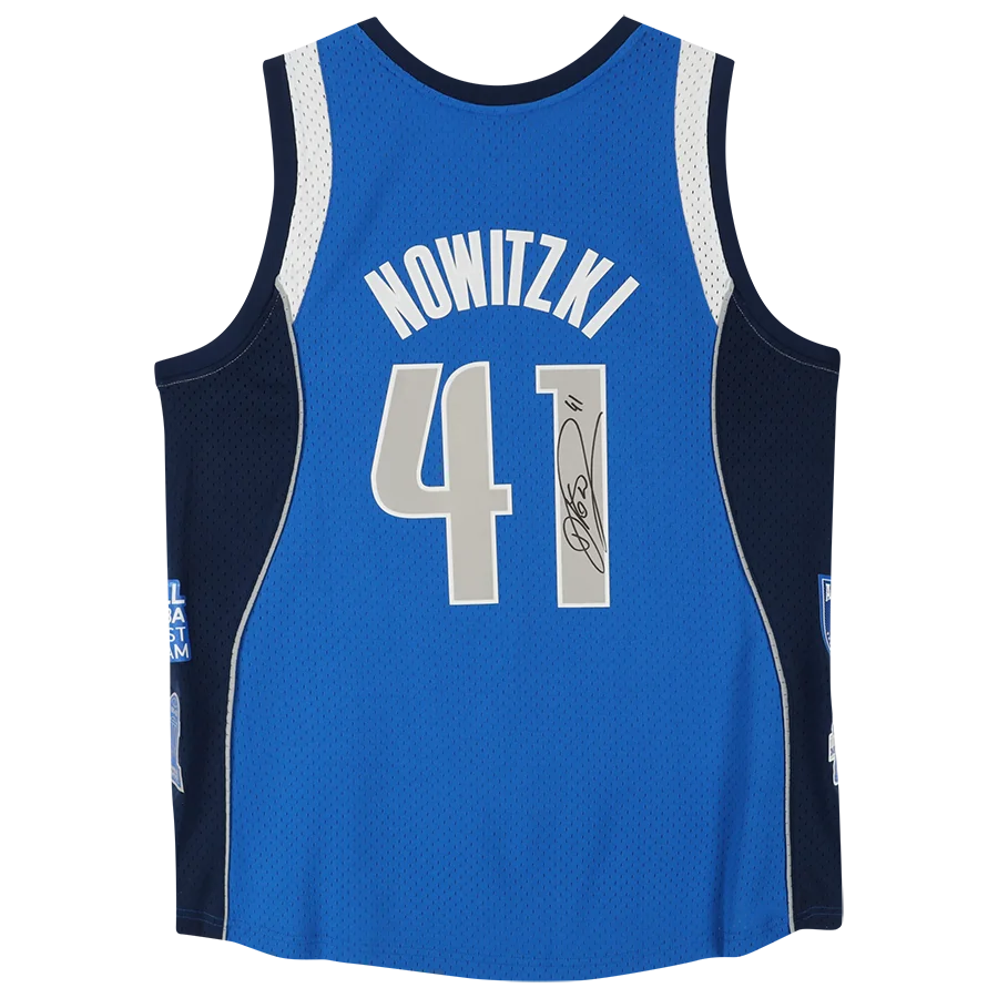 Dirk Nowitzki Signed Dallas Mavericks Royal Blue Mitchell & Ness Jersey | Hall of Fame