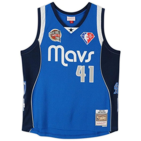 Dirk Nowitzki Signed Dallas Mavericks Royal Blue Mitchell & Ness Jersey | Hall of Fame
