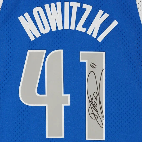 Dirk Nowitzki Signed Dallas Mavericks Royal Blue Mitchell & Ness Jersey | Hall of Fame