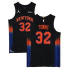Karl-Anthony Towns New York Knicks Autographed Fanatics Authentic Black Jordan Brand 2025-26 Statement Edition Authentic Jersey