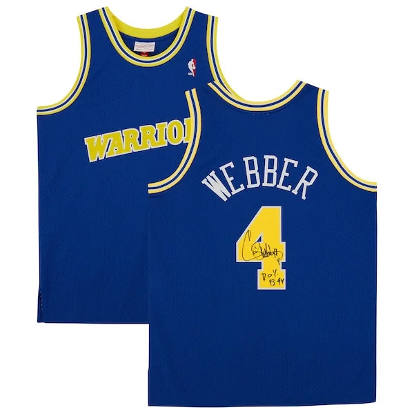 Chris Webber Signed Warriors 1993-94 Jersey | ROY Inscription