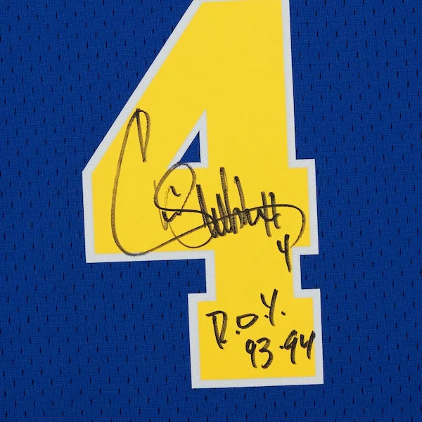 Chris Webber Signed Warriors 1993-94 Jersey | ROY Inscription