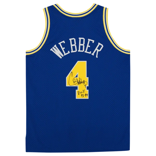 Chris Webber Signed Warriors 1993-94 Jersey | ROY Inscription