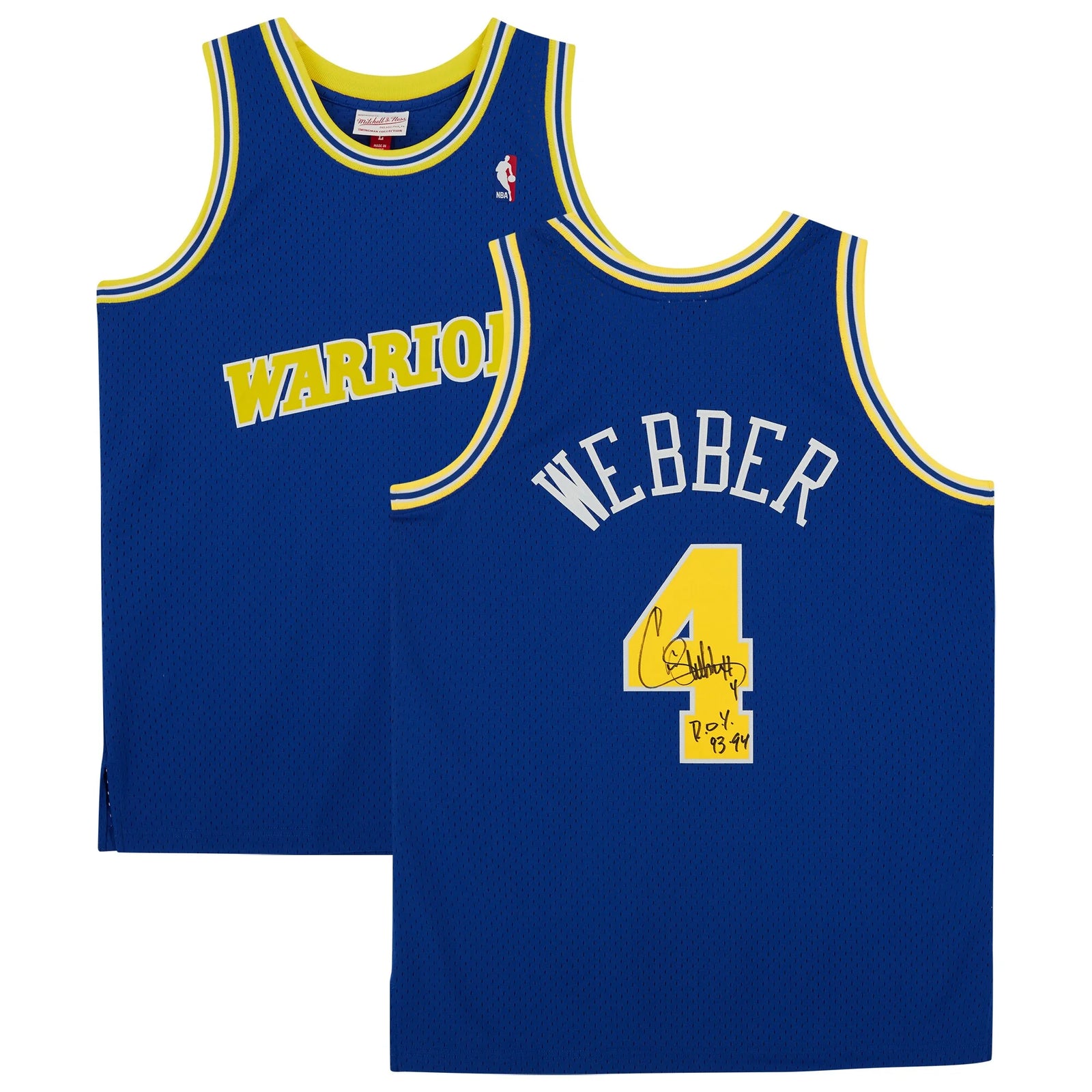 Chris Webber Signed Warriors 1993-94 Jersey | ROY Inscription