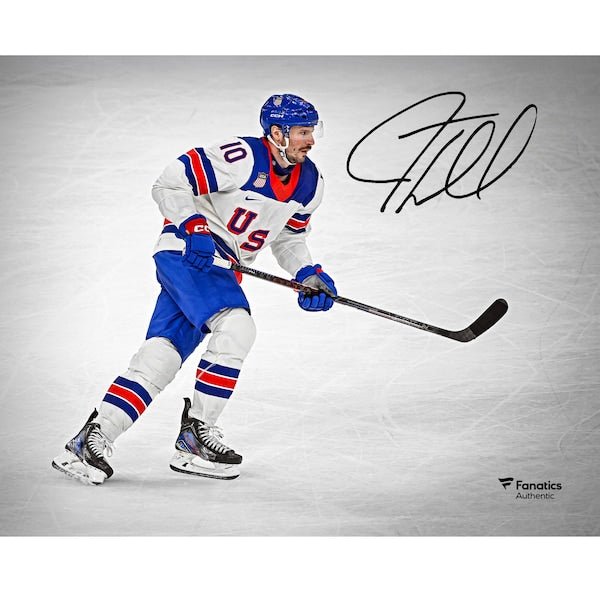 J.T. Miller Team USA Autographed Fanatics Authentic 8" x 10" 2026 Winter Olympics Gold Medal Winner Photograph - The Ballers Bank