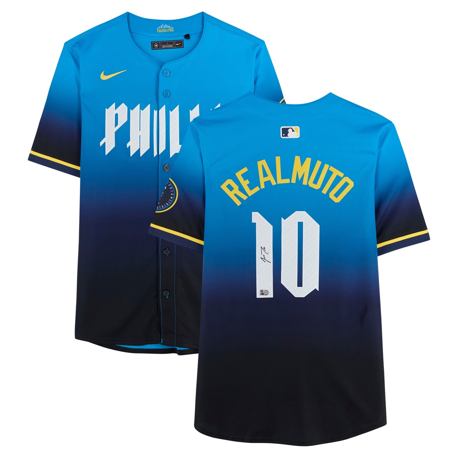 J.T. Realmuto Philadelphia Phillies Autographed Fanatics Authentic Light Blue City Connect Limited Jersey - The Ballers Bank