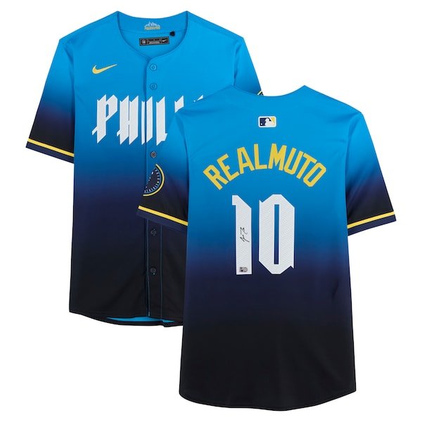 J.T. Realmuto Philadelphia Phillies Autographed Fanatics Authentic Light Blue City Connect Limited Jersey - The Ballers Bank