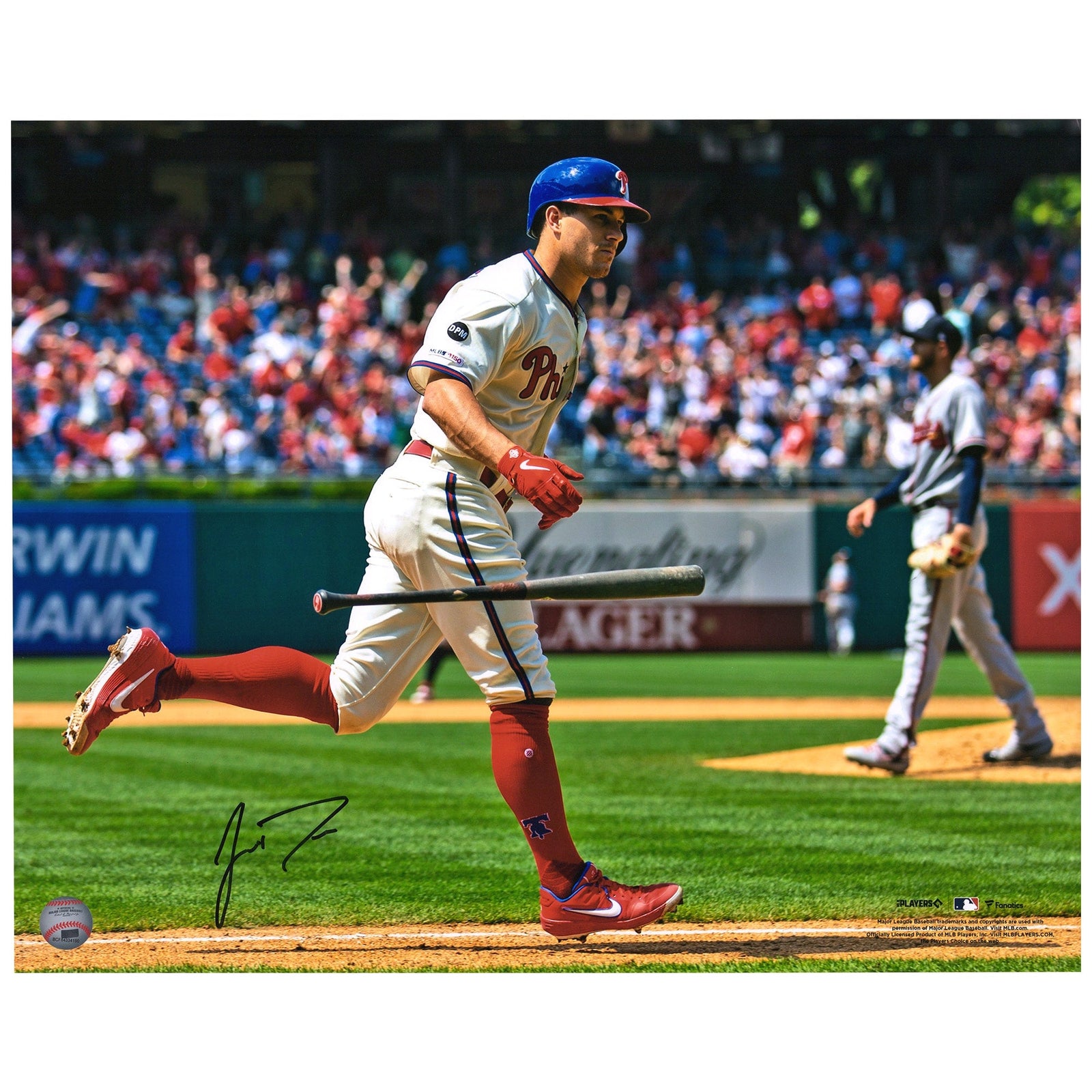 J.T. Realmuto Philadelphia Phillies Fanatics Authentic Autographed 16" x 20" Bat Drop Photograph - The Ballers Bank