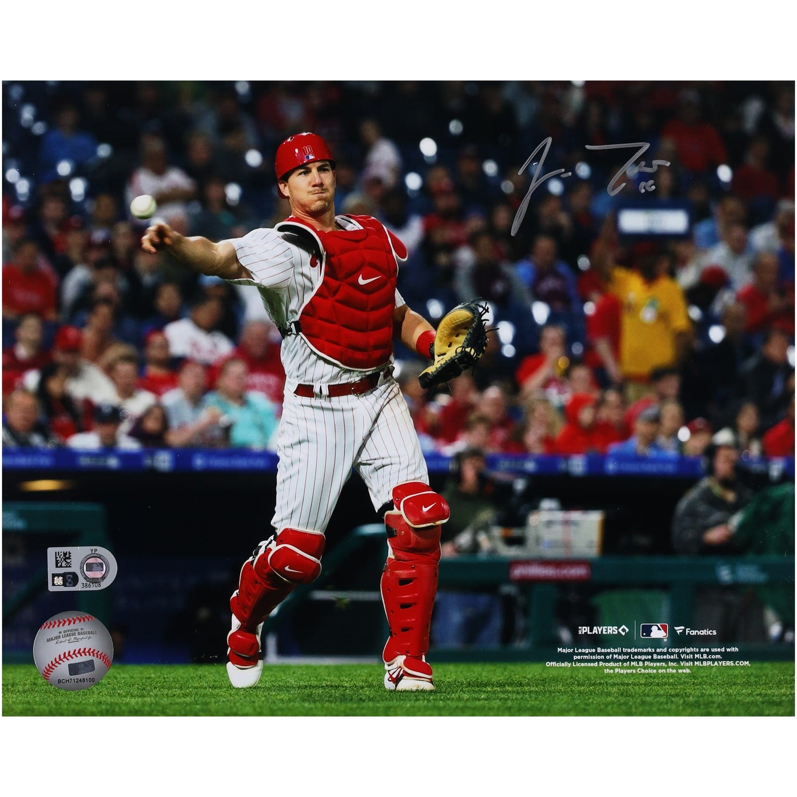 J.T. Realmuto Philadelphia Phillies Fanatics Authentic Autographed 8" x 10" Catching Photograph - The Ballers Bank