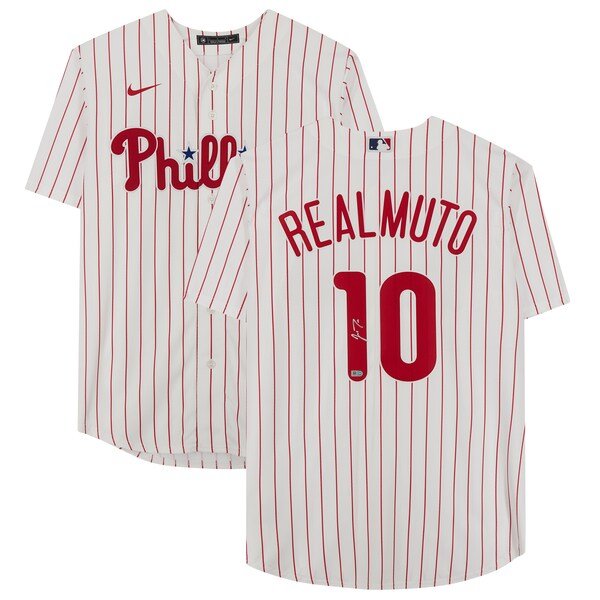 J.T. Realmuto Philadelphia Phillies Fanatics Authentic Autographed White Nike Replica Jersey - The Ballers Bank