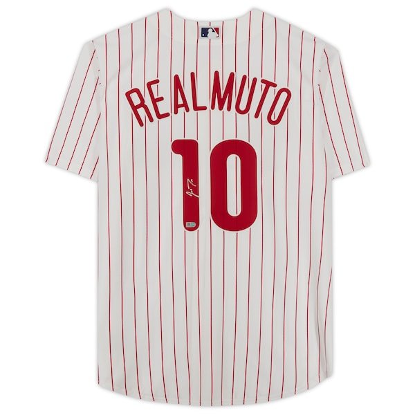 J.T. Realmuto Philadelphia Phillies Fanatics Authentic Autographed White Nike Replica Jersey - The Ballers Bank