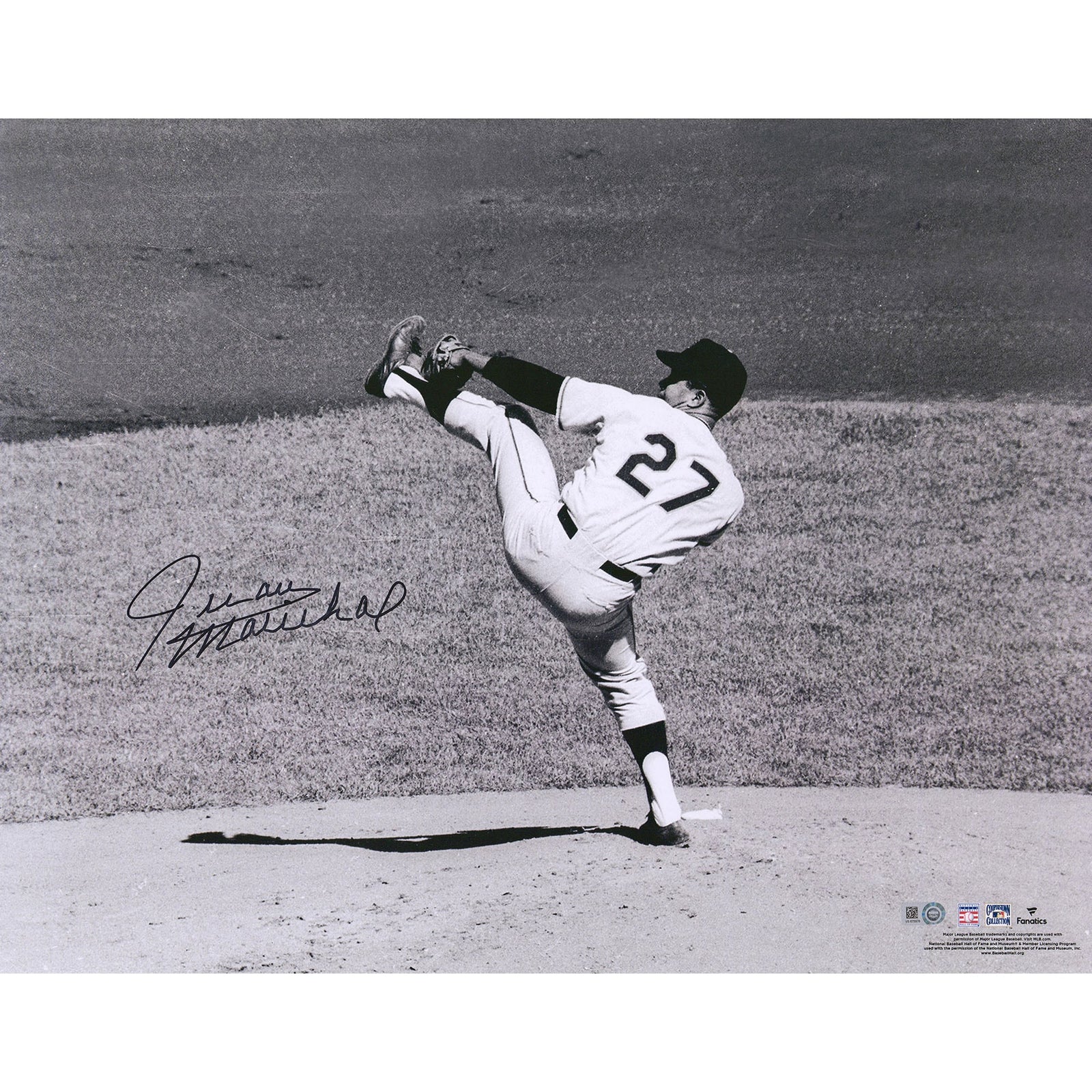 Juan Marichal San Francisco Giants Fanatics Authentic Autographed 16" x 20" Black & White Pitching Photograph - The Ballers Bank