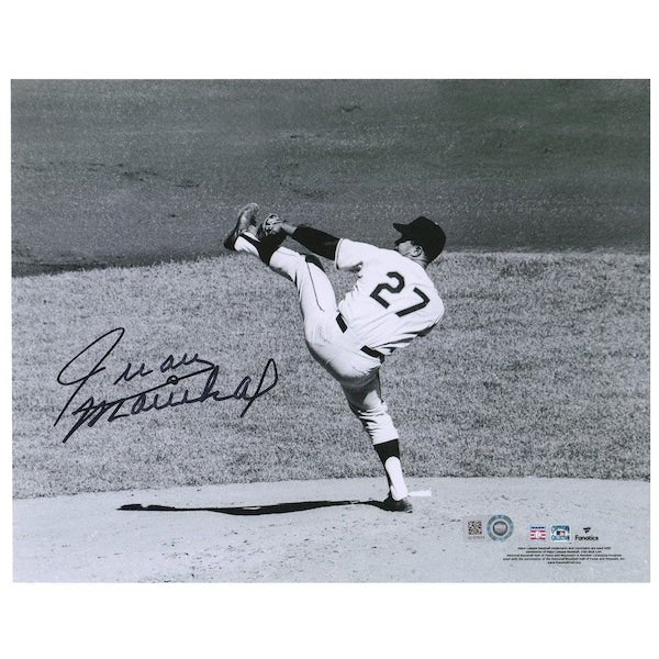 Juan Marichal San Francisco Giants Fanatics Authentic Autographed 8" x 10" Black & White Pitching Photograph - The Ballers Bank