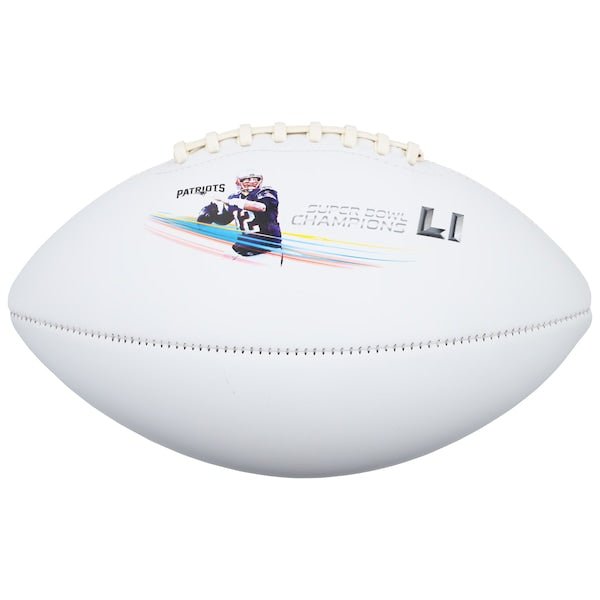 Julian Edelman New England Patriots Autographed Fanatics Authentic Super Bowl LI Champions White Panel Football - The Ballers Bank