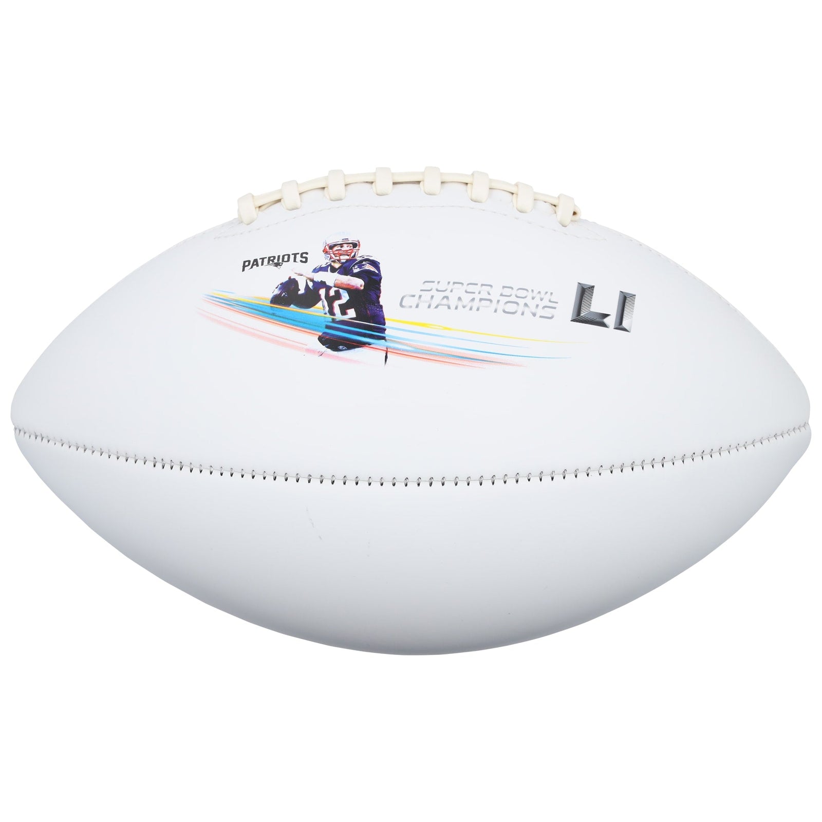 Julian Edelman New England Patriots Autographed Fanatics Authentic Super Bowl LI Champions White Panel Football - The Ballers Bank