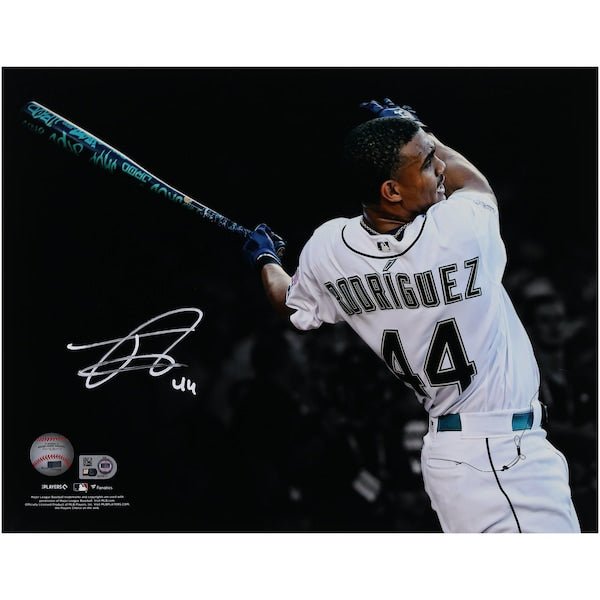 Julio Rodriguez Seattle Mariners Autographed Fanatics Authentic 11" x 14" Hitting Spotlight Photograph - The Ballers Bank