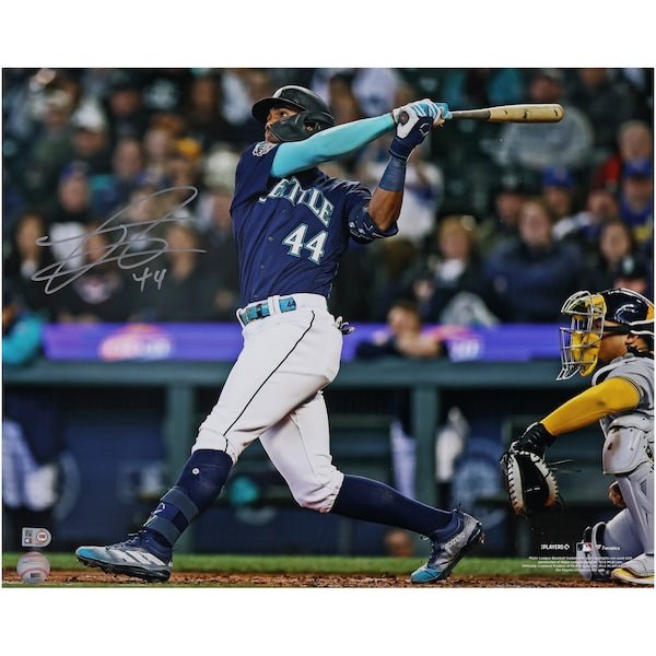 Julio Rodriguez Seattle Mariners Autographed Fanatics Authentic 16" x 20" Hitting Photograph - The Ballers Bank