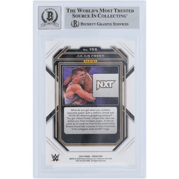 Julius Creed WWE Autographed 2023 Panini Prizm 196 Beckett Fanatics Witnessed Authenticated 10 Card - The Ballers Bank