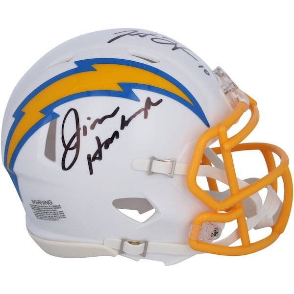 Justin Herbert & Jim Harbaugh Los Angeles Chargers Autographed Fanatics Authentic Riddell Speed Mini Helmet - The Ballers Bank