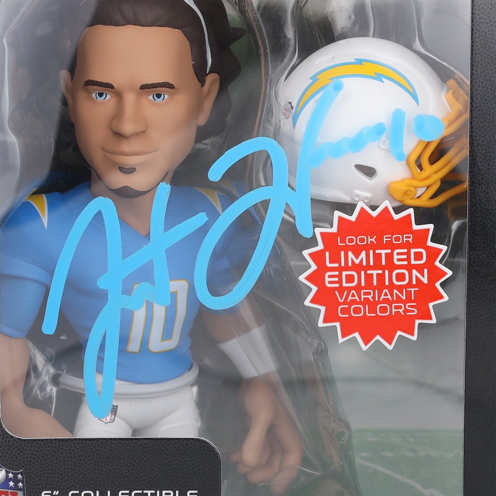 Justin Herbert Los Angeles Chargers Autographed Fanatics Authentic GameChangers Series 3 Full Color 6" Figurine - The Ballers Bank
