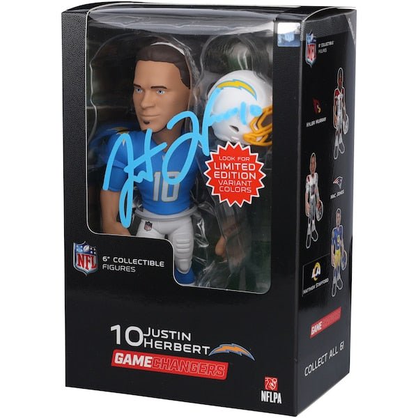 Justin Herbert Los Angeles Chargers Autographed Fanatics Authentic GameChangers Series 3 Full Color 6" Figurine - The Ballers Bank