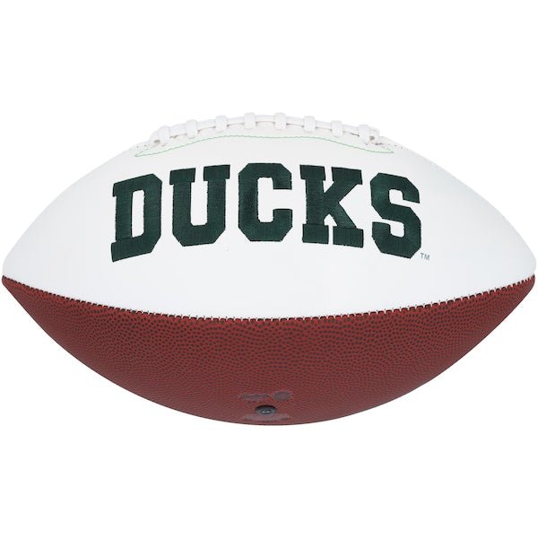 Justin Herbert Oregon Ducks Fanatics Authentic Autographed White Panel Football - The Ballers Bank