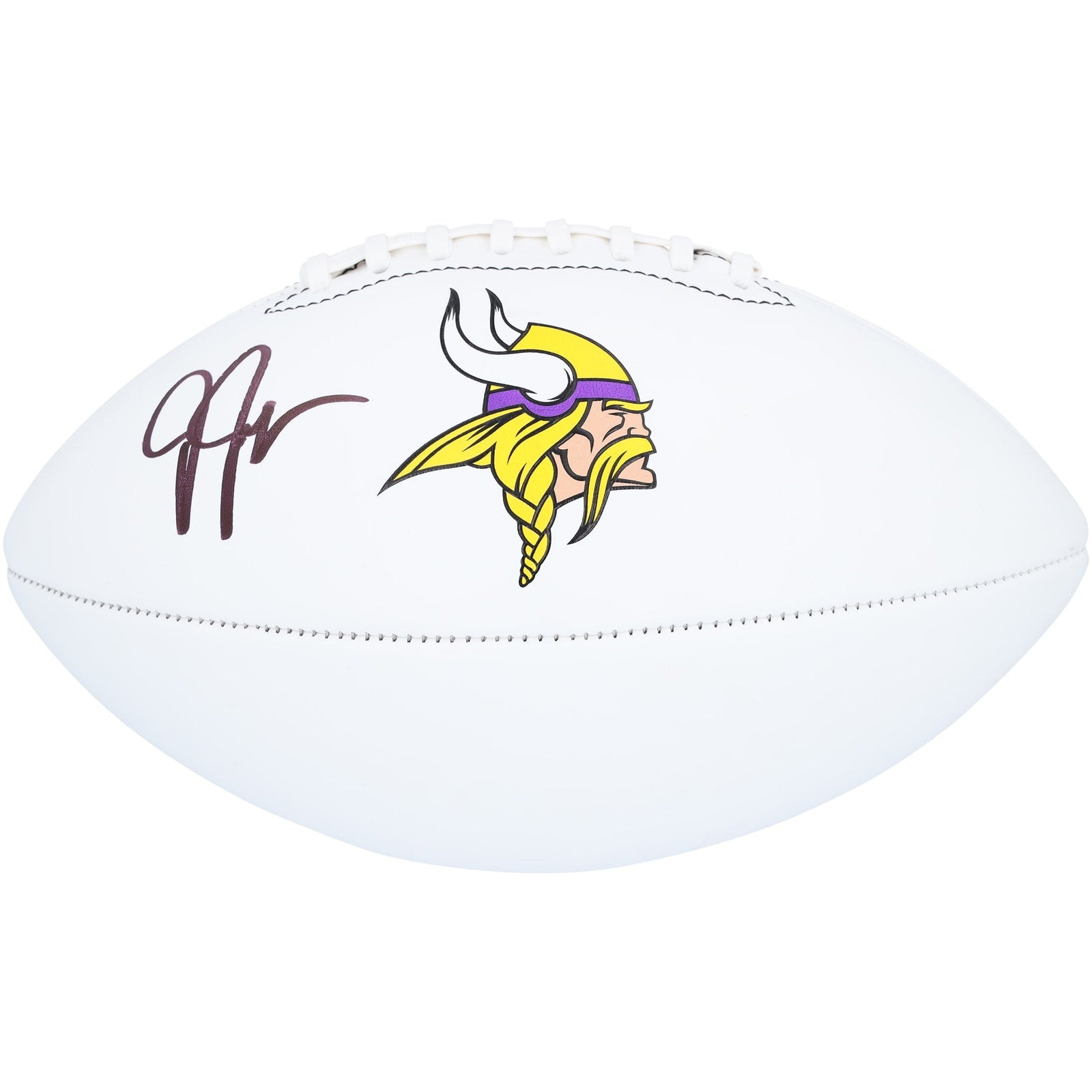 Justin Jefferson Minnesota Vikings Autographed Fanatics Authentic Franklin White Panel Football - The Ballers Bank