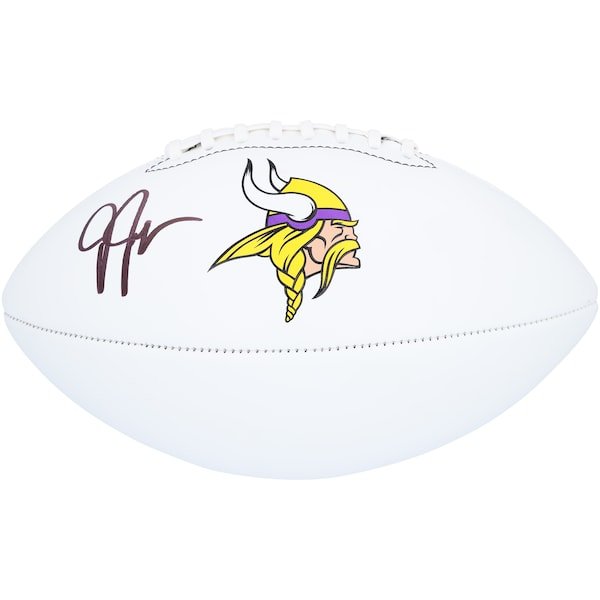 Justin Jefferson Minnesota Vikings Autographed Fanatics Authentic Franklin White Panel Football - The Ballers Bank