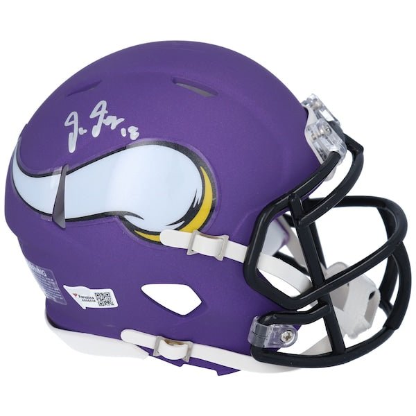Justin Jefferson Minnesota Vikings Fanatics Authentic Autographed Riddell Speed Mini Helmet - The Ballers Bank