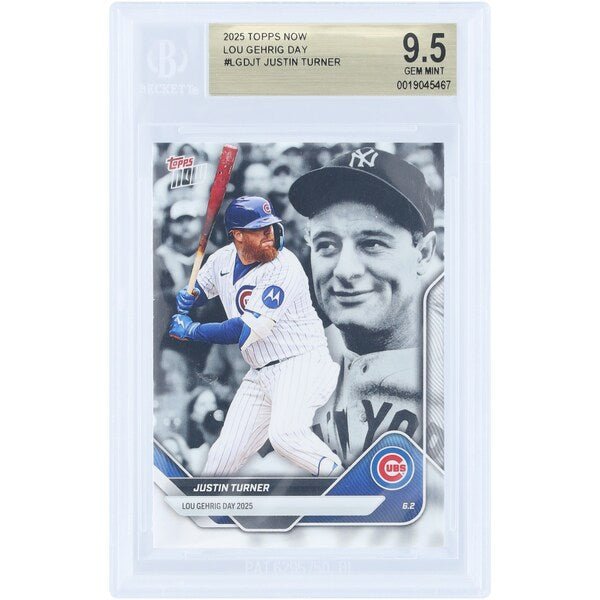 Justin Turner Chicago Cubs 2025 Topps Now Lou Gehrig Day LGD - JT BGS Authenticated 9.5 Card - The Ballers Bank