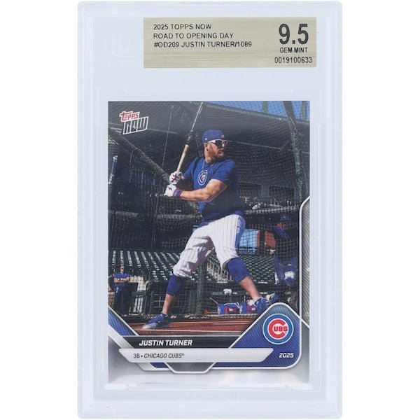 Justin Turner Chicago Cubs 2025 Topps Now Road to Opening Day OD - 209 BGS Authenticated 9.5 Card - The Ballers Bank