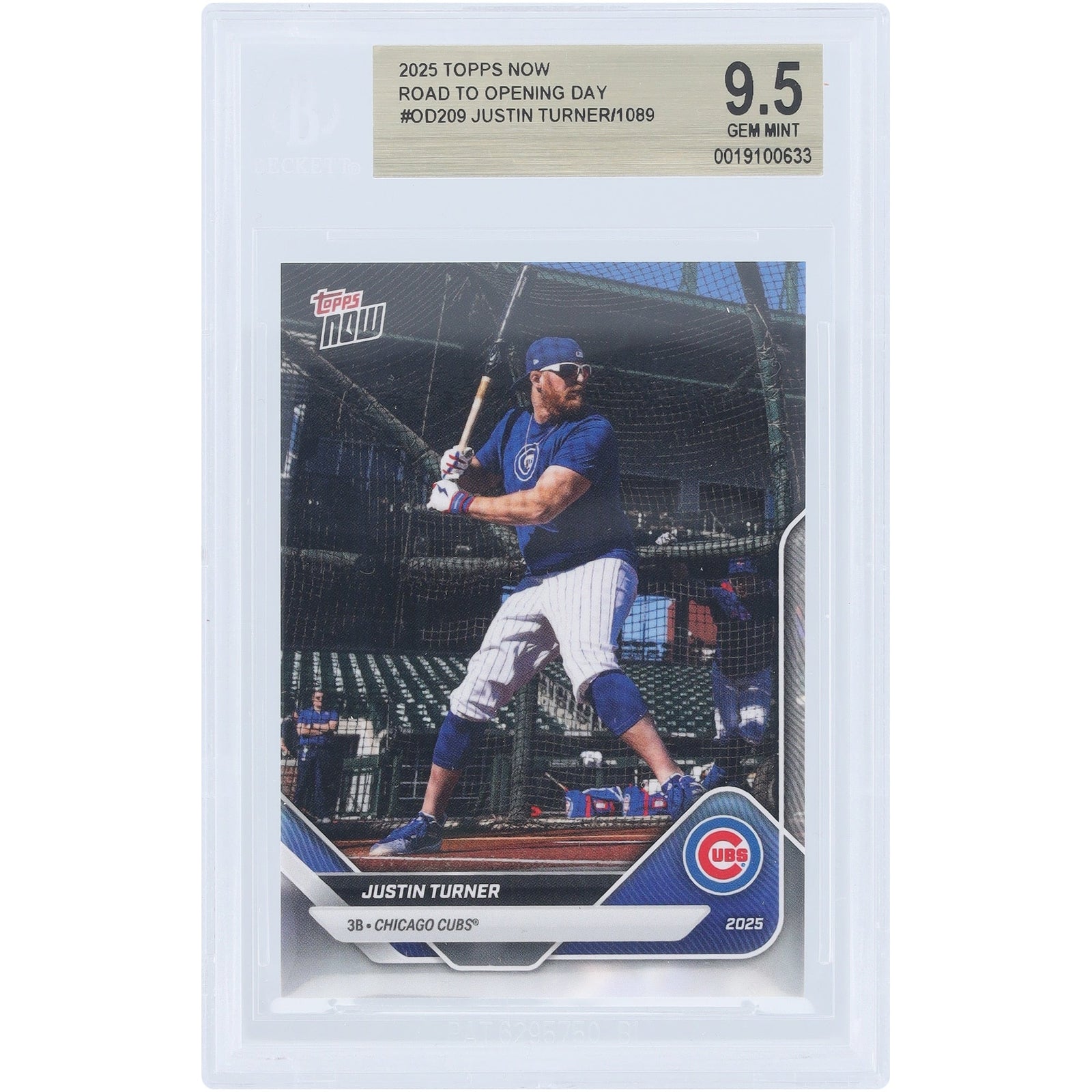 Justin Turner Chicago Cubs 2025 Topps Now Road to Opening Day OD - 209 BGS Authenticated 9.5 Card - The Ballers Bank