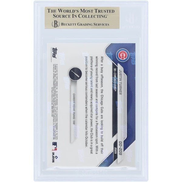 Justin Turner Chicago Cubs 2025 Topps Now Road to Opening Day OD - 209 BGS Authenticated 9.5 Card - The Ballers Bank