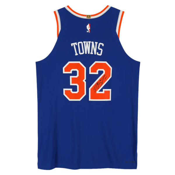 Karl - Anthony Towns New York Knicks Autographed Fanatics Authentic Blue Nike 2020 - 21 Icon Edition Authentic Jersey - The Ballers Bank