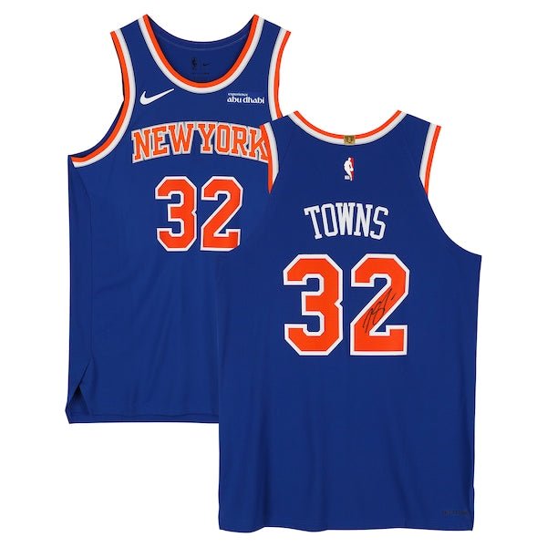 Karl - Anthony Towns New York Knicks Autographed Fanatics Authentic Blue Nike 2020 - 21 Icon Edition Authentic Jersey - The Ballers Bank