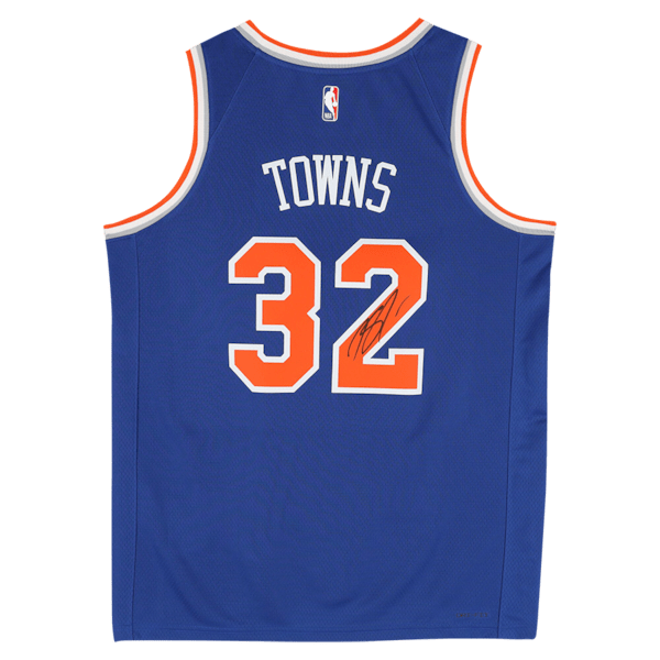 Karl - Anthony Towns New York Knicks Autographed Fanatics Authentic Nike Blue Icon Edition Swingman Jersey - The Ballers Bank