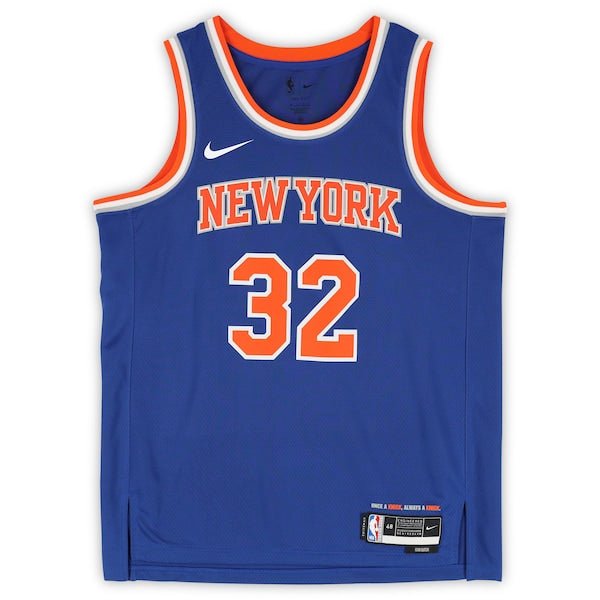 Karl - Anthony Towns New York Knicks Autographed Fanatics Authentic Nike Blue Icon Edition Swingman Jersey - The Ballers Bank
