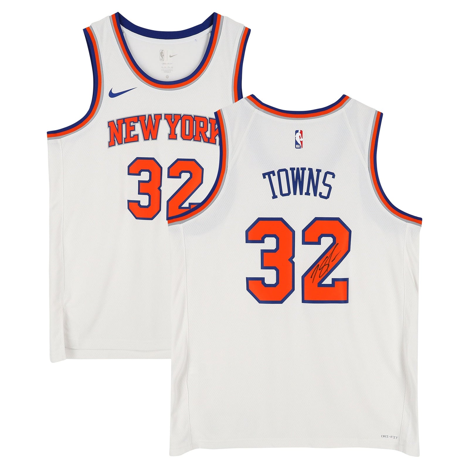 Karl - Anthony Towns New York Knicks Autographed Fanatics Authentic White Nike 2022 - 23 Association Edition Swingman Jersey - The Ballers Bank