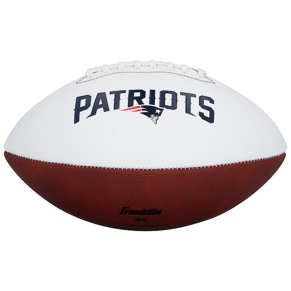 Kayshon Boutte New England Patriots Autographed Fanatics Authentic Franklin White Panel Football - The Ballers Bank