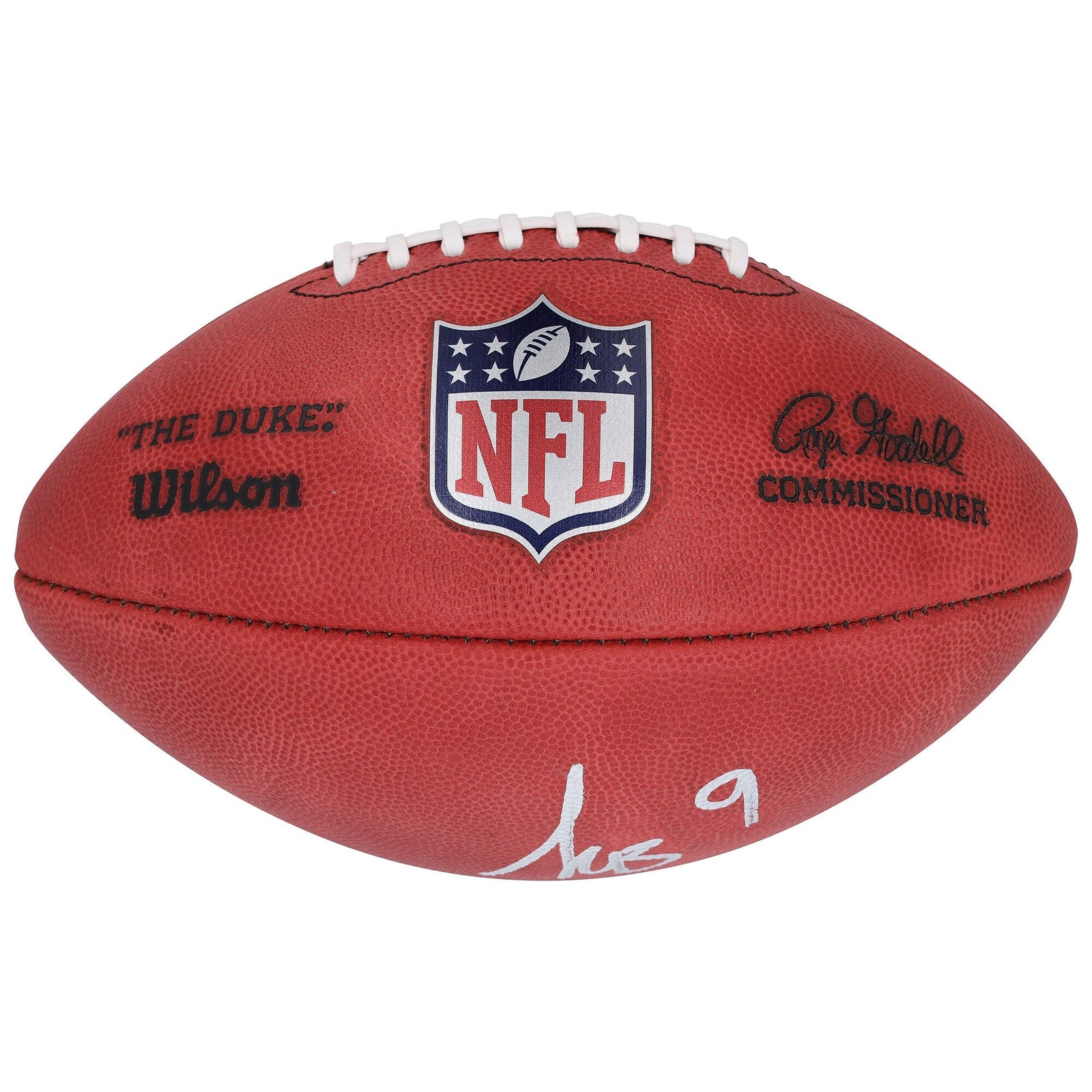 Kayshon Boutte New England Patriots Autographed Fanatics Authentic Wilson Duke Full Color Football - The Ballers Bank