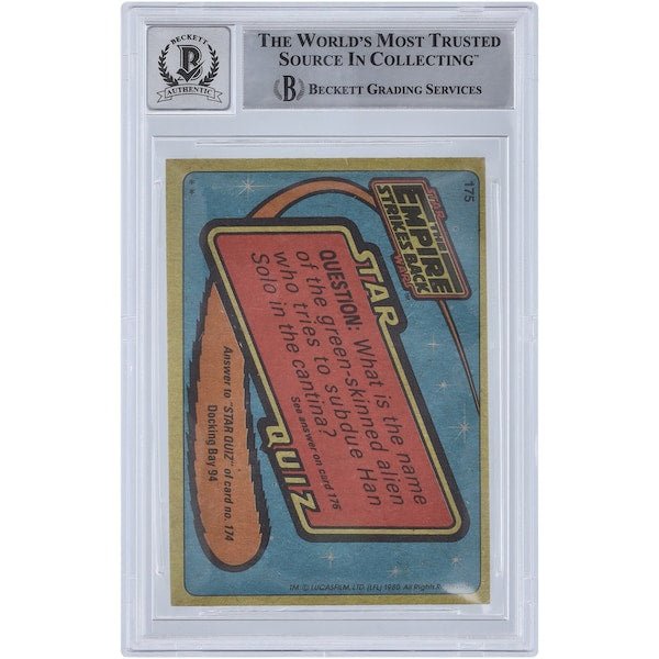 Kenny Baker Star Wars Autographed 1980 Topps The Empire Strikes Back 175 BGS Authenticated 10 Card - The Ballers Bank