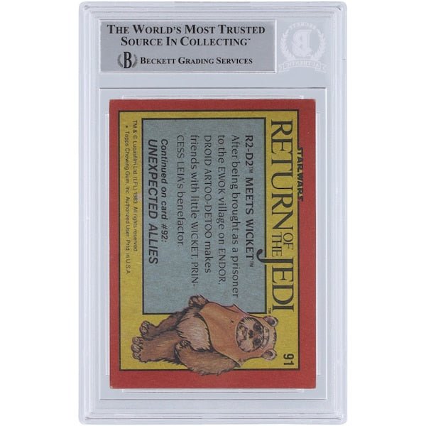 Kenny Baker Star Wars Autographed 1983 Topps Return of the Jedi 91 BGS Authenticated Card - The Ballers Bank