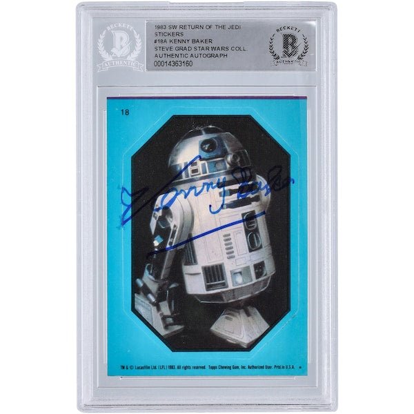 Kenny Baker Star Wars Autographed 1983 Topps Return of the Jedi Sticker 18A BGS Authenticated Card - The Ballers Bank