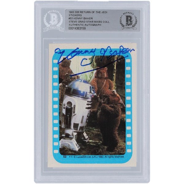 Kenny Baker Star Wars Autographed 1983 Topps Return of the Jedi Sticker 53 BGS Authenticated Card - The Ballers Bank