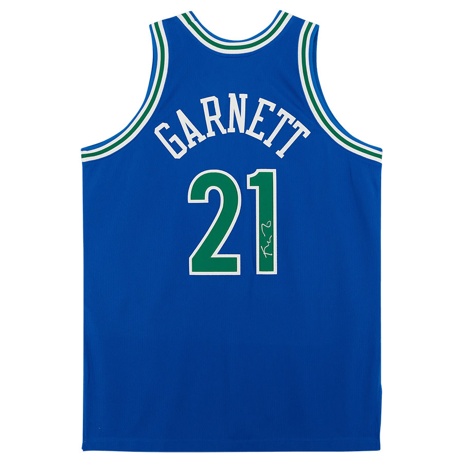 Kevin Garnett Minnesota Timberwolves Fanatics Authentic Autographed Blue 1995 - 96 Mitchell and Ness Authentic Jersey - The Ballers Bank