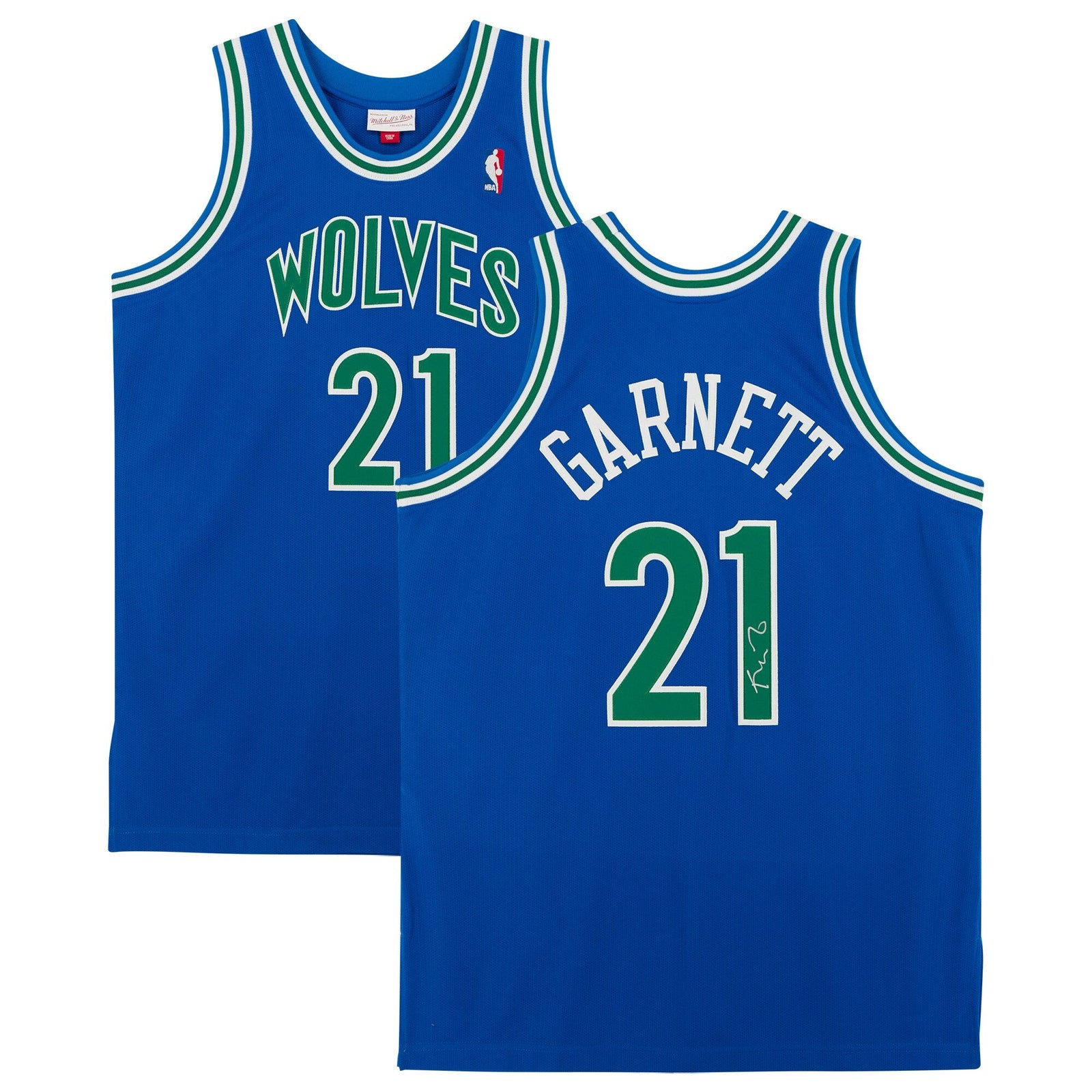 Kevin Garnett Minnesota Timberwolves Fanatics Authentic Autographed Blue 1995 - 96 Mitchell and Ness Authentic Jersey - The Ballers Bank