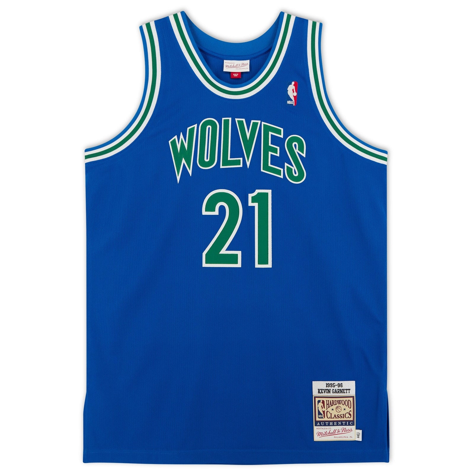 Kevin Garnett Minnesota Timberwolves Fanatics Authentic Autographed Blue 1995 - 96 Mitchell and Ness Authentic Jersey - The Ballers Bank