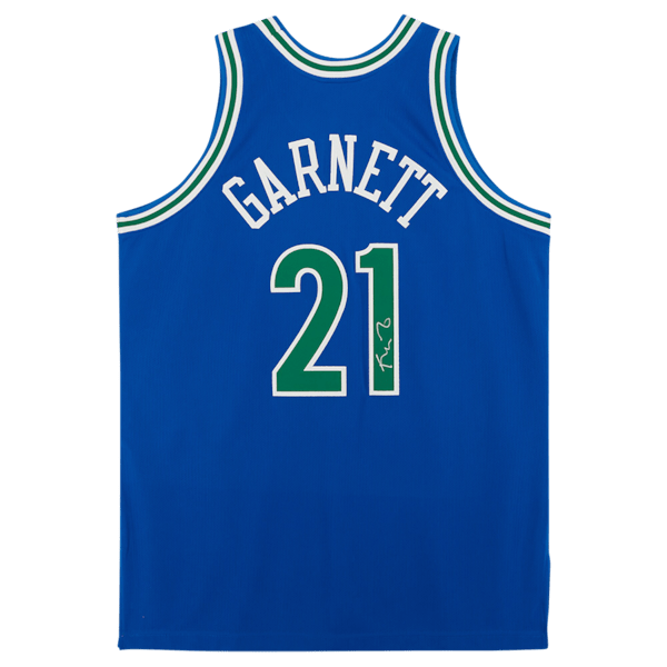 Kevin Garnett Minnesota Timberwolves Fanatics Authentic Autographed Blue 1995 - 96 Mitchell and Ness Authentic Jersey - The Ballers Bank