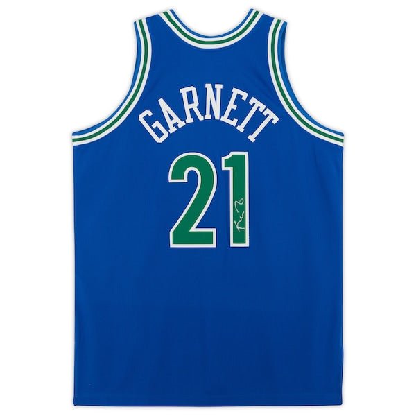 Kevin Garnett Minnesota Timberwolves Fanatics Authentic Autographed Blue 1995 - 96 Mitchell and Ness Authentic Jersey - The Ballers Bank